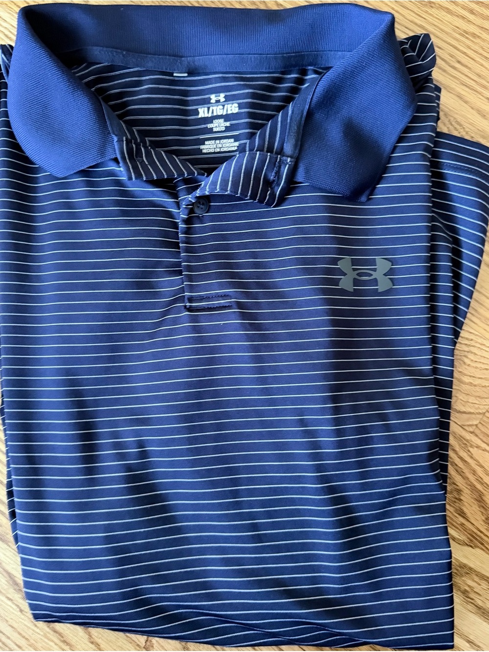 Under Armour Men’s Navy Blue Striped Polo Shirt XL